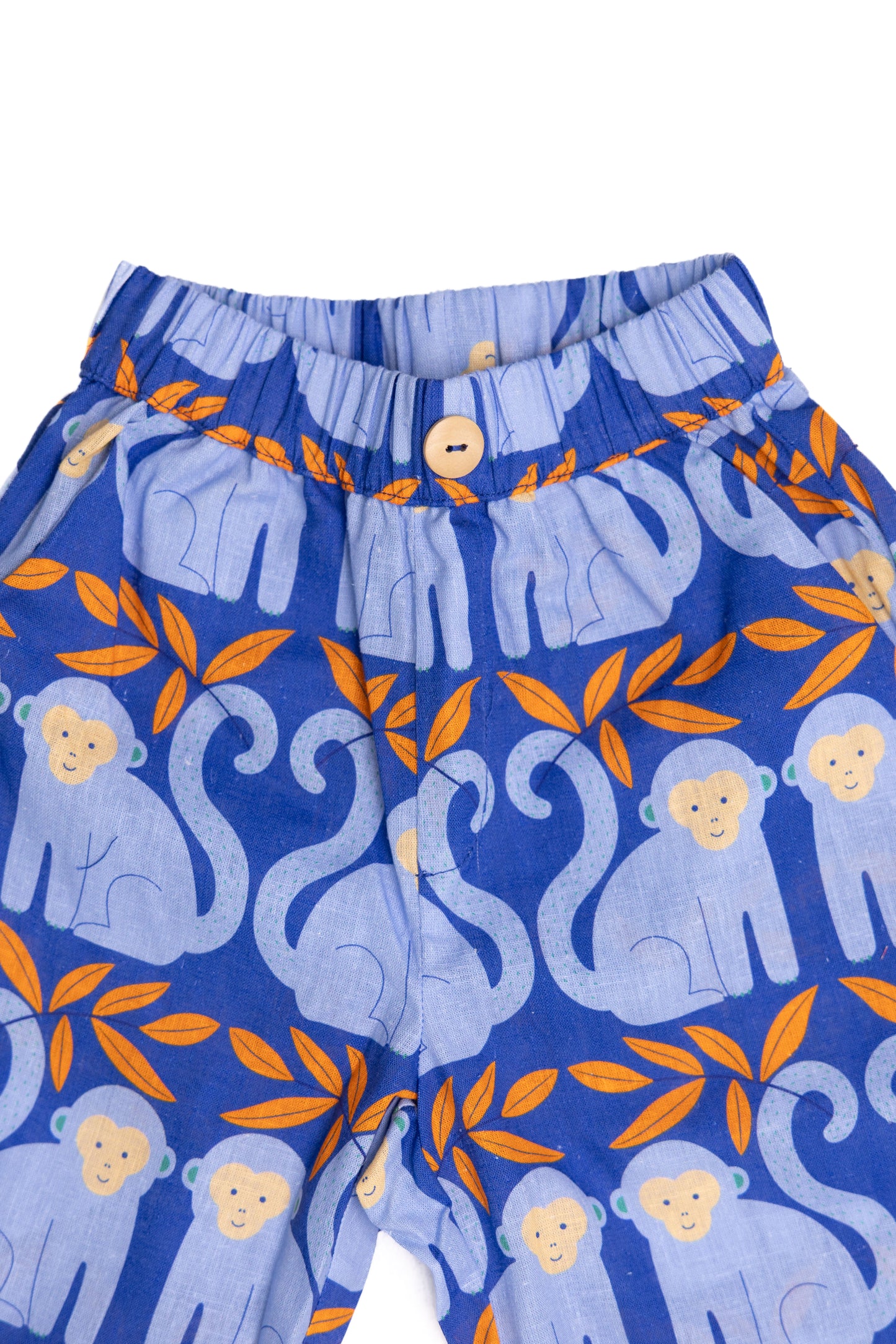 Blue Monkey Print Pants for Kids