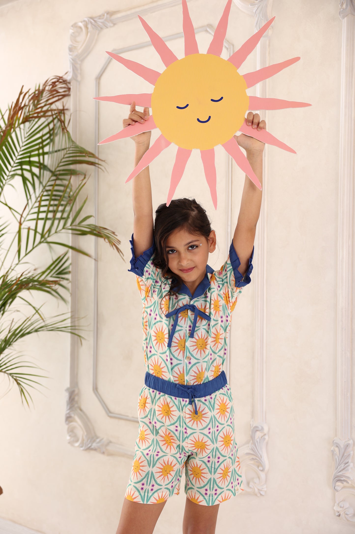 Sun Print Girls' Two-Piece Outfit Set