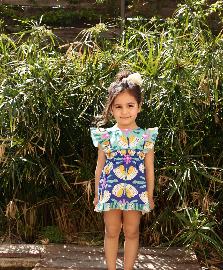 Butterfly Ruffle Girls' Dress
