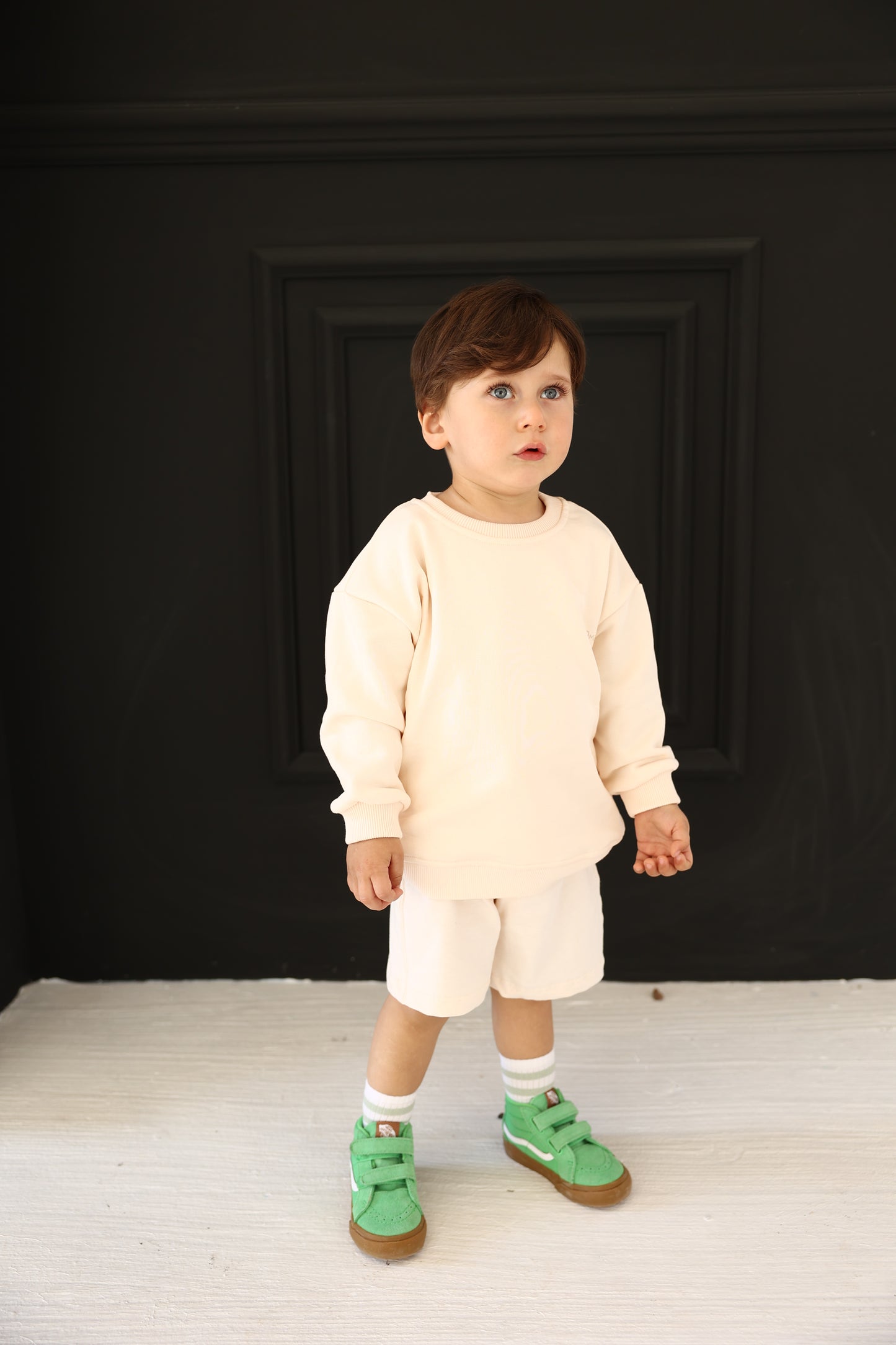 Unisex Two-Piece Beige Basic Outfit Set