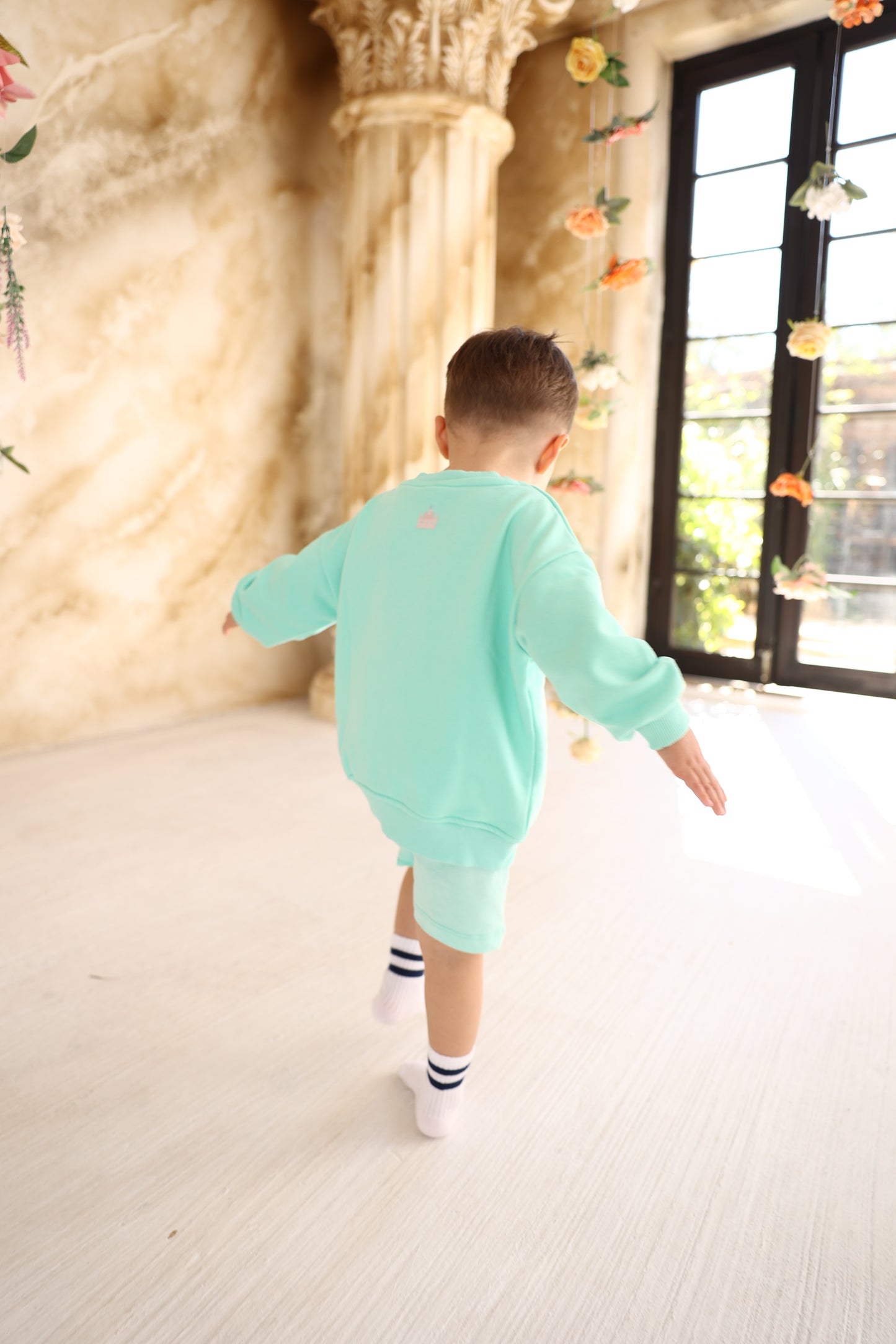 Unisex Two-Piece Sky Blue Basic Outfit Set
